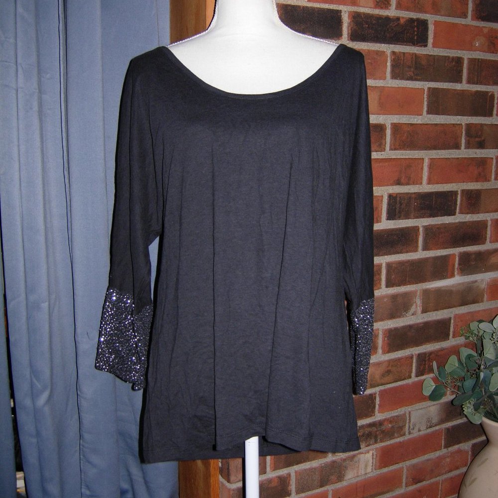 Ludi Victoria's Secret Sequin Cuff 3/4 Sleeve Top XL